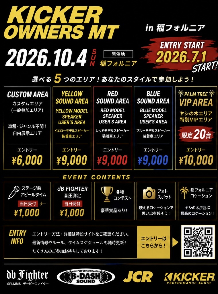 各カテゴリーエントリー7月〜スタート